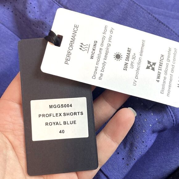 Maelreg Men’s Proflex Royal Blue Active Golf Casual Shorts Quick-dry - Picture 11 of 15